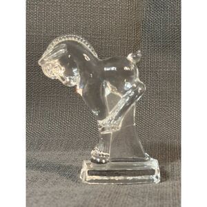 VTG HEISEY Crystal Glass KICKING  Horse Colt Figurine Art Deco Clear Paperweight